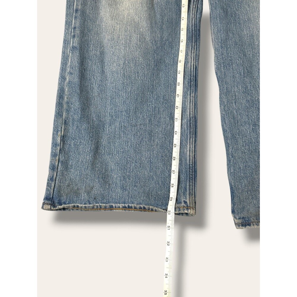 ASOS DESIGN Jeans Mens 34 30 Light Wash Relaxed Wide Leg Straight Distressed - Picture 8 of 9